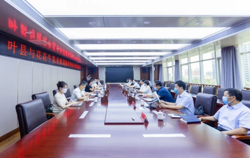 健康河南·振兴奶业｜叶县与半岛（中国）乳业集团举行合作洽谈会